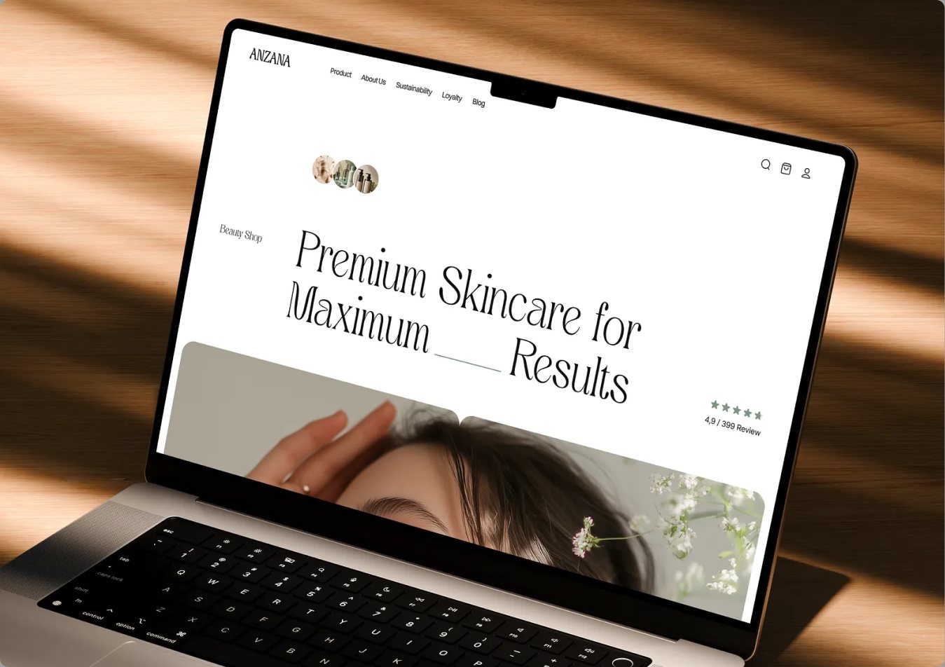 Anzana website design