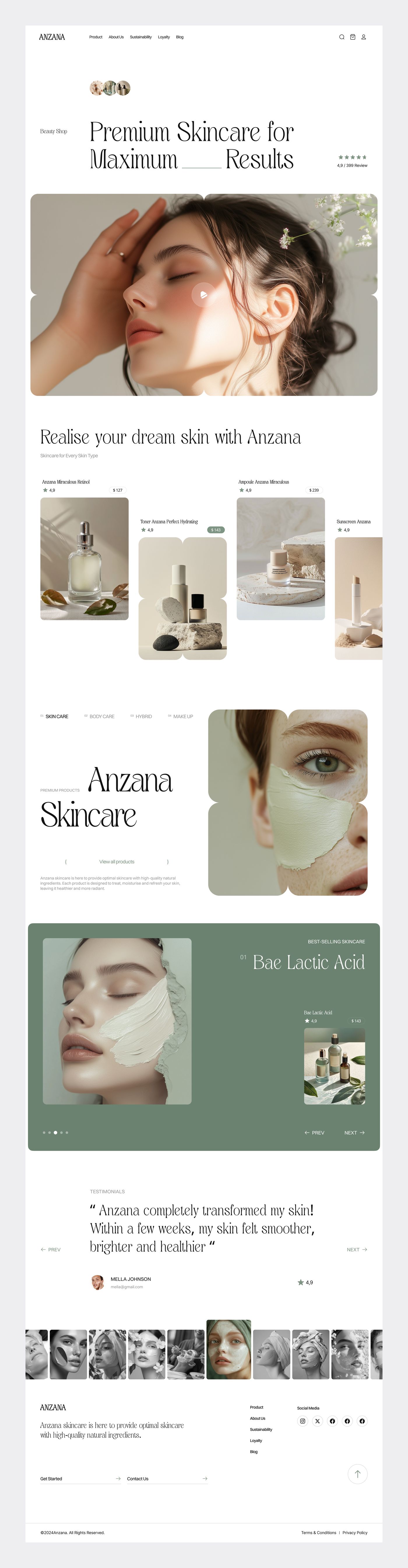 Full Anzana landing page