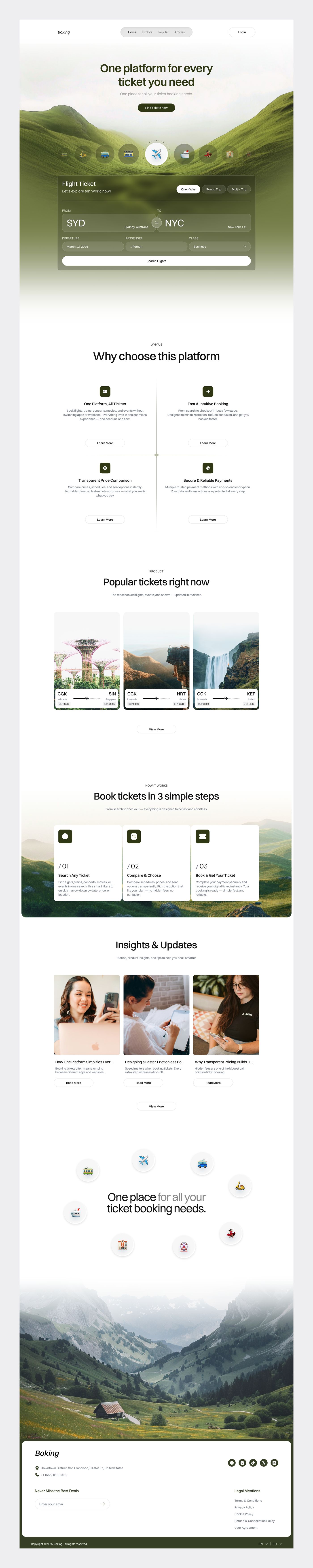 Full Boking landing page