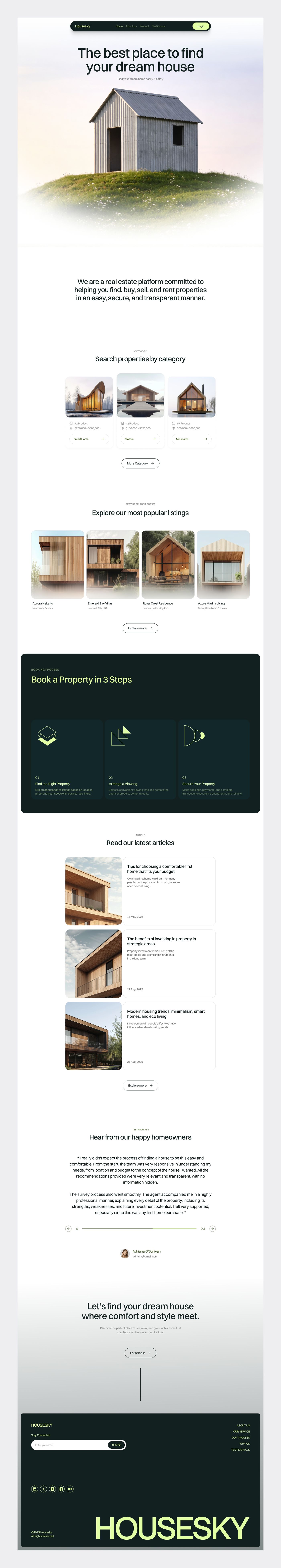 Full Housesky landing page