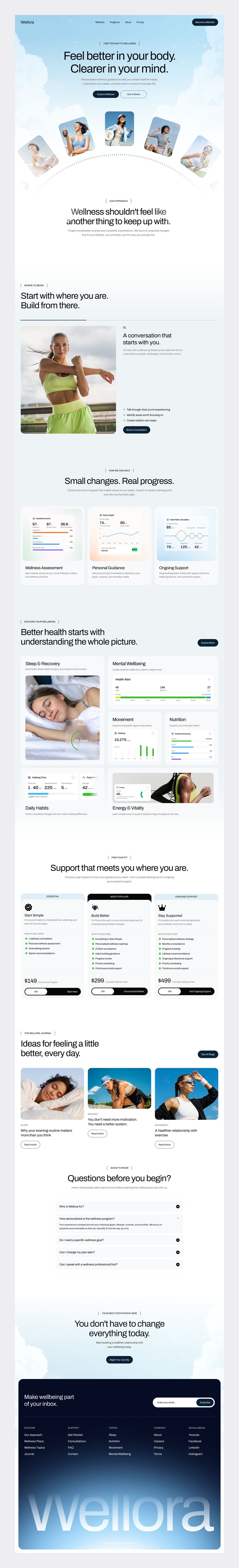 Full Wellora landing page